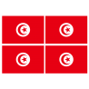 Drapeau Tunisie (4 stickers - 9.5 x 6.3 cm) - Autocollant(sticker)