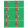 Drapeau Turkménistan (8 stickers - 9.5 x 6.3 cm) - Autocollant(sticker)