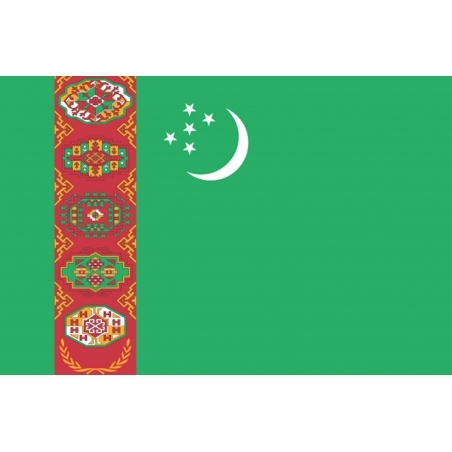 Drapeau Turkménistan (19.5 x 13 cm) - Autocollant(sticker)