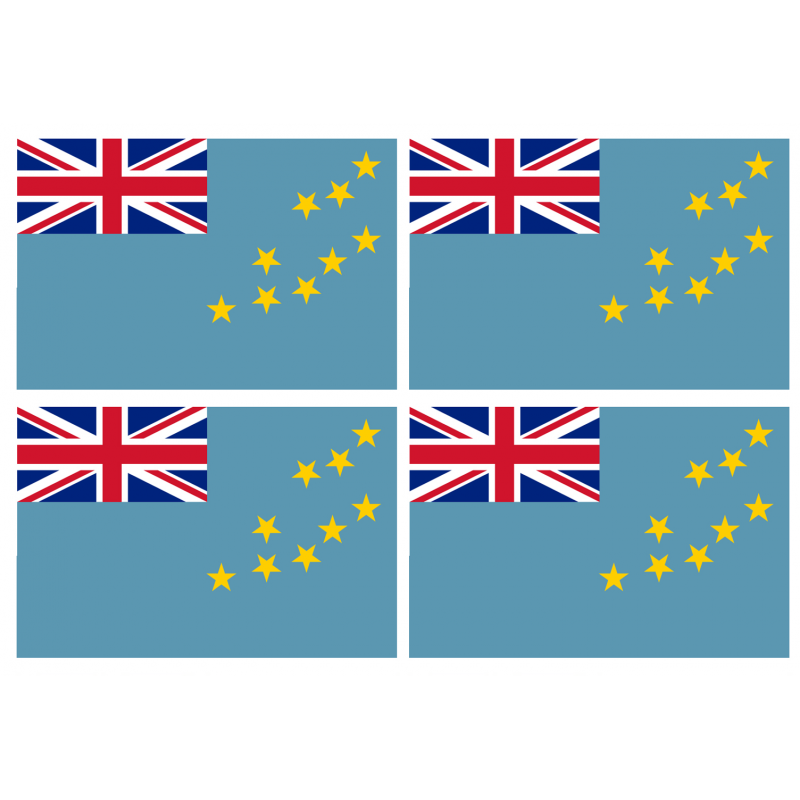 Drapeau Tuvalu (4 stickers - 9.5 x 6.3 cm) - Autocollant(sticker)