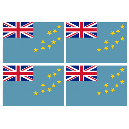 Drapeau Tuvalu (4 stickers - 9.5 x 6.3 cm) - Autocollant(sticker)