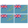 Drapeau Tuvalu (4 stickers - 9.5 x 6.3 cm) - Autocollant(sticker)