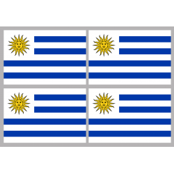 Drapeau Uruguay (4 stickers - 9.5 x 6.3 cm) - Autocollant(sticker)
