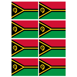 Drapeau Vanuatu (8 stickers - 9.5 x 6.3 cm) - Autocollant(sticker)