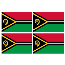 Drapeau Vanuatu (4 stickers - 9.5 x 6.3 cm) - Autocollant(sticker)