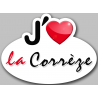 j'aime la Corrèze (15x11cm) - Autocollant(sticker)