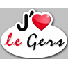 j'aime le Gers (15x11cm) - Autocollant(sticker)