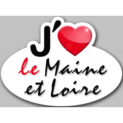 j'aime le Maine-et-Loire (15x11cm) - Autocollant(sticker)