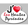 j'aime les Hautes-Pyrénées (15x11cm) - Autocollant(sticker)