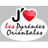 j'aime les Pyrénées-Orientales (15x11cm) - Autocollant(sticker)