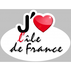 j'aime l'île de France (15x11cm) - Autocollant(sticker)