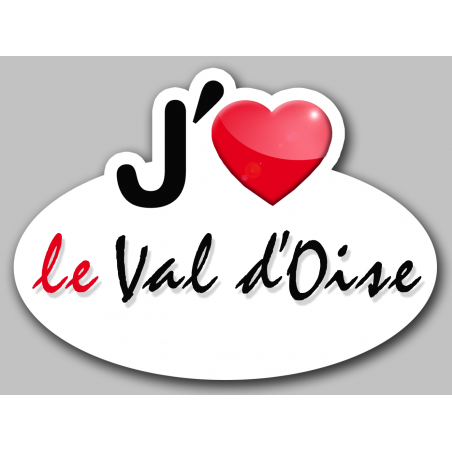 j'aime le Val-d'Oise (15x11cm) - Autocollant(sticker)