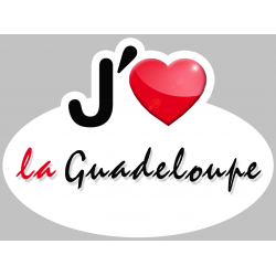 j'aime la Guadeloupe (15x11cm) - Autocollant(sticker)