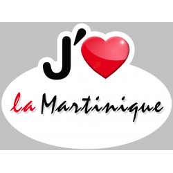 j'aime la Martinique (15x11cm) - Autocollant(sticker)