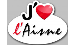 j'aime l'Aisne (5x3.7cm) - Autocollant(sticker)