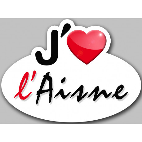 j'aime l'Aisne (5x3.7cm) - Autocollant(sticker)