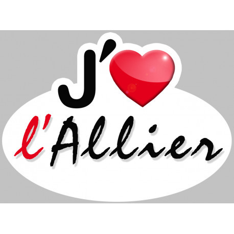 j'aime l'Allier (5x3.7cm) - Autocollant(sticker)