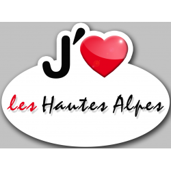 j'aime les Hautes-Alpes (5x3.7cm) - Autocollant(sticker)