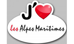 j'aime les Alpes-Maritimes (5x3.7cm) - Autocollant(sticker)