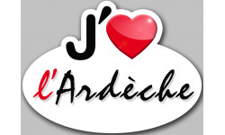 j'aime l'Ardèche (5x3.7cm) - Autocollant(sticker)