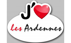 j'aime les Ardennes (5x3.7cm) - Autocollant(sticker)