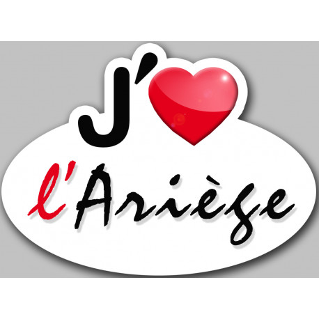 j'aime l'Ariège (5x3.7cm) - Autocollant(sticker)