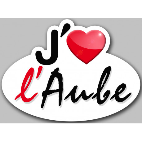 j'aime l'Aube (5x3.7cm) - Autocollant(sticker)