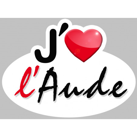 j'aime l'Aude (5x3.7cm) - Autocollant(sticker)