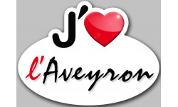 j'aime l'Aveyron (5x3.7cm) - Autocollant(sticker)