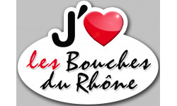 j'aime les Bouches-du-Rhône (5x3.7cm) - Autocollant(sticker)