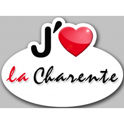 j'aime la Charente (5x3.7cm) - Autocollant(sticker)