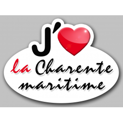 j'aime la Charente-maritime (5x3.7cm) - Autocollant(sticker)