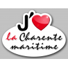 j'aime la Charente-maritime (5x3.7cm) - Autocollant(sticker)