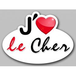 j'aime le Cher (5x3.7cm) - Autocollant(sticker)