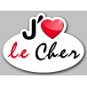 j'aime le Cher (5x3.7cm) - Autocollant(sticker)