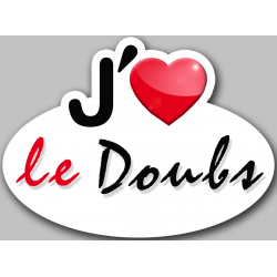 j'aime le Doubs (5x3.7cm) - Autocollant(sticker)