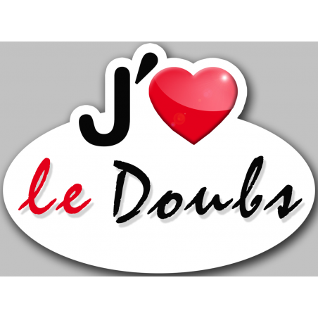 j'aime le Doubs (5x3.7cm) - Autocollant(sticker)