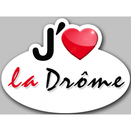 j'aime la Drôme (5x3.7cm) - Autocollant(sticker)