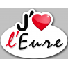 j'aime l'Eure (5x3.7cm) - Autocollant(sticker)