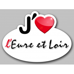 j'aime l'Eure-et-Loir (5x3.7cm) - Autocollant(sticker)