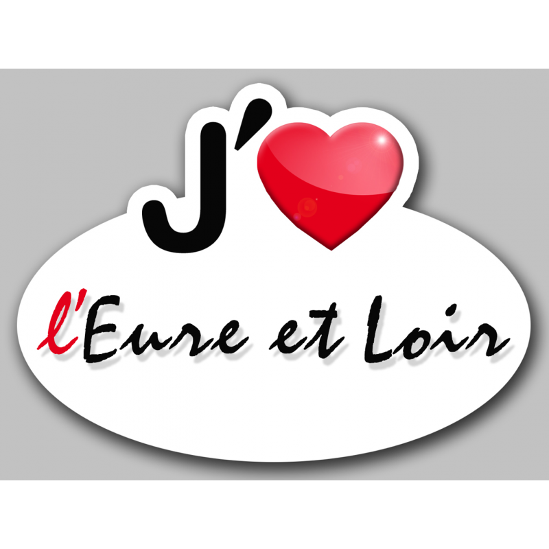 j'aime l'Eure-et-Loir (5x3.7cm) - Autocollant(sticker)