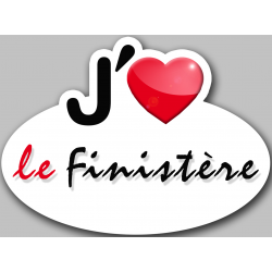 j'aime le Finistère (5x3.7cm) - Autocollant(sticker)