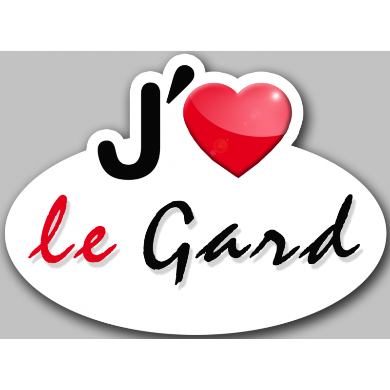 j'aime le Gard (5x3.7cm) - Autocollant(sticker)