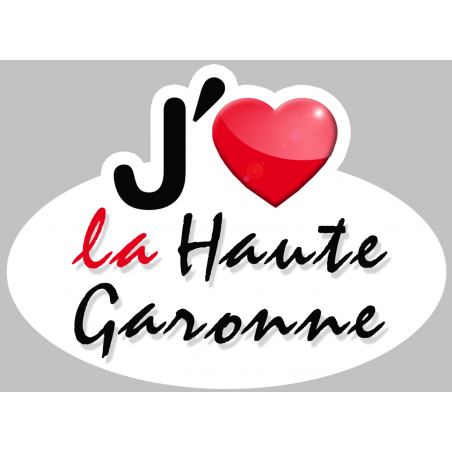 j'aime la Haute-Garonne (5x3.7cm) - Autocollant(sticker)