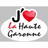 j'aime la Haute-Garonne (5x3.7cm) - Autocollant(sticker)