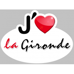 j'aime la Gironde (5x3.7cm) - Autocollant(sticker)