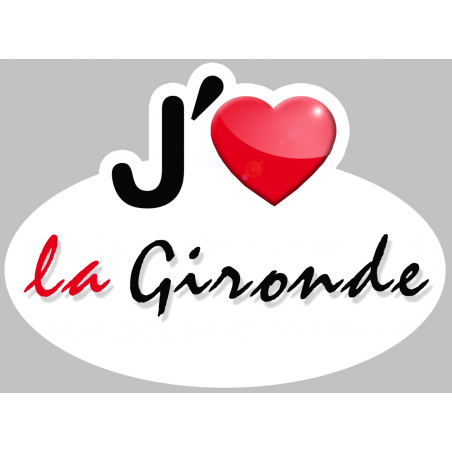 j'aime la Gironde (5x3.7cm) - Autocollant(sticker)