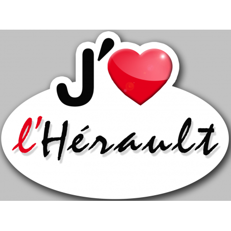 j'aime l'Hérault (5x3.7cm) - Autocollant(sticker)