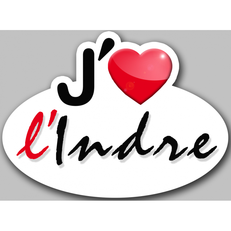 j'aime l'Indre (5x3.7cm) - Autocollant(sticker)