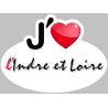 j'aime l'Indre-et-Loire (5x3.7cm) - Autocollant(sticker)